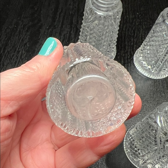 2 Pairs of VTG Sterling Silver Crystal Cut Style Glass Salt and Pepper Shakers - Picture 12 of 17